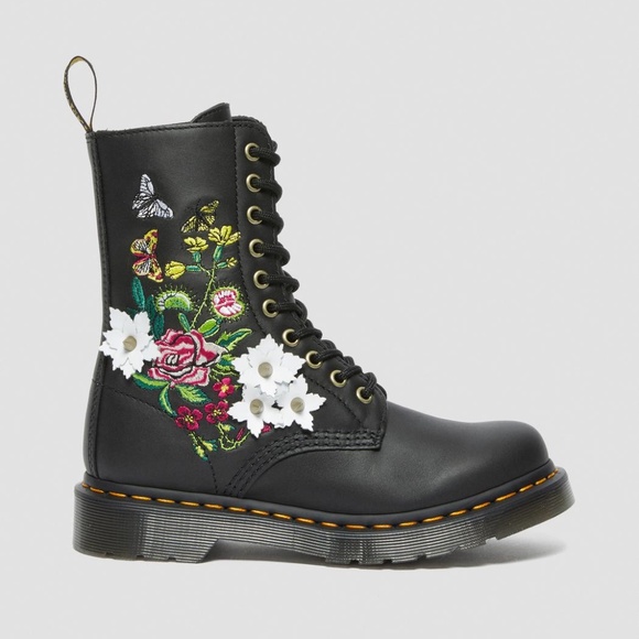 Dr. Martens Women's 1490 Floral Bloom Leather Vonda Butterfly Mid-Calf Floral - Picture 3 of 12